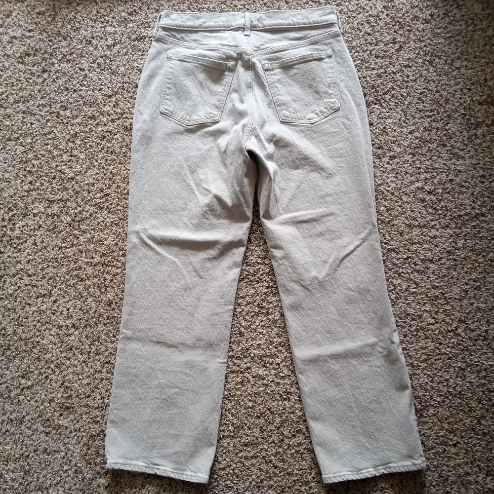 Abercrombie & Fitch Curve Love The Low Rise Baggy Jean Light Gray Short Size 28 - Picture 5 of 7
